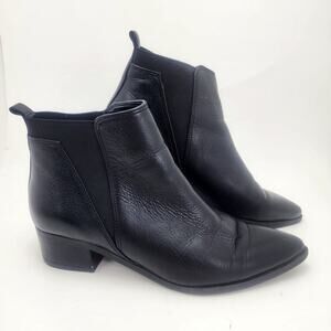 Marc Fisher Boot Womens 6 Black Leather Yale Chelsea